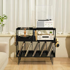 Large Rustic Record Player Stand 2 Tier Table