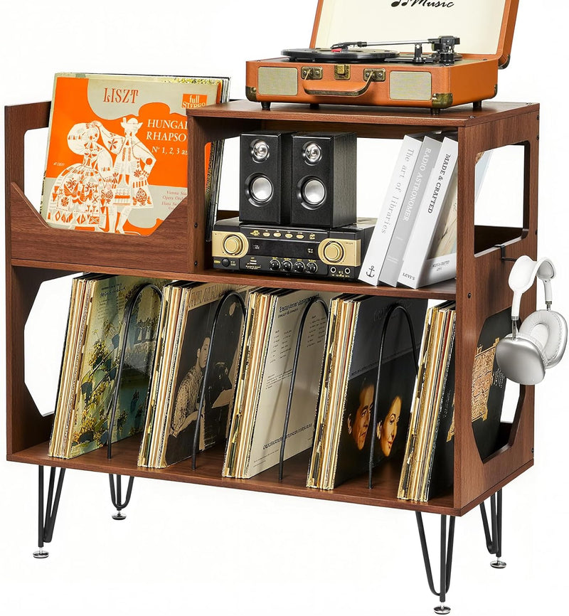 Large Rustic Record Player Stand 2 Tier Table