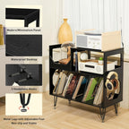Large Rustic Record Player Stand 2 Tier Table