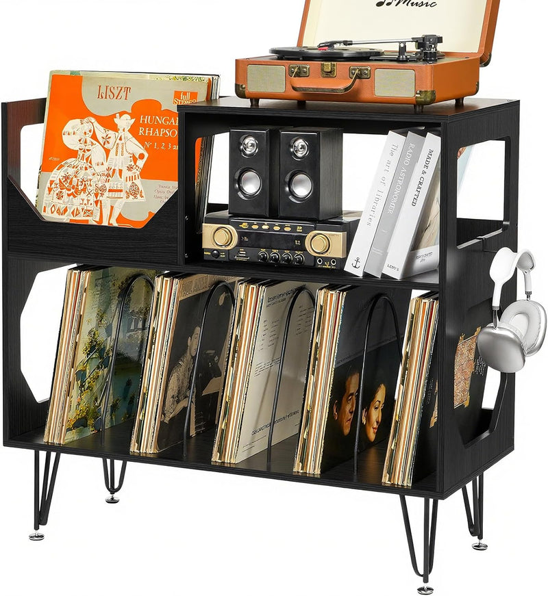 Large Rustic Record Player Stand 2 Tier Table