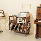 Large Rustic Record Player Stand 2 Tier Table