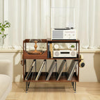 Large Rustic Record Player Stand 2 Tier Table