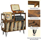 Large Rustic Record Player Stand 2 Tier Table