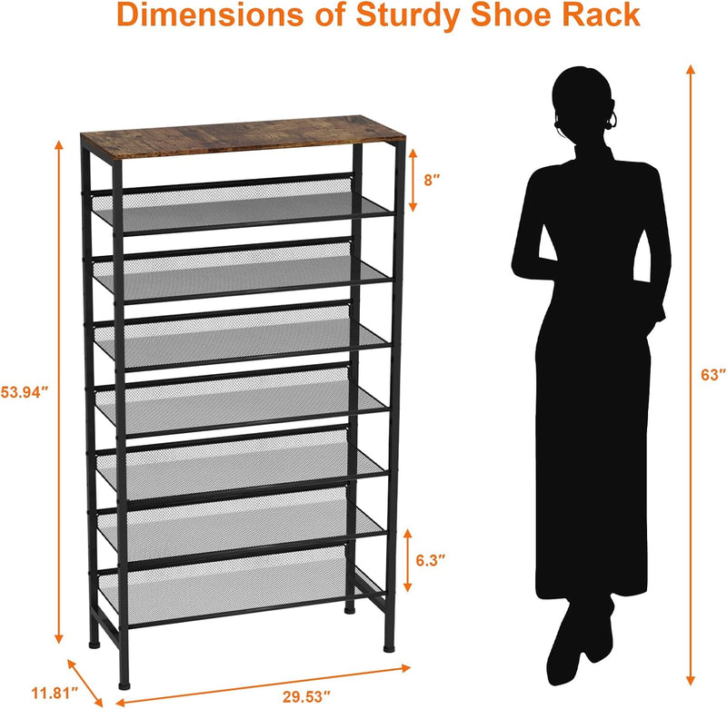 Large Shoe Rack 8 Tier Organiser