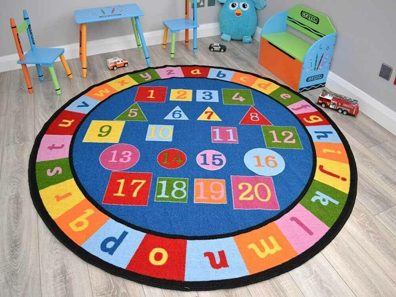 Large Small Kids Childrens Circle Circular Play Rugs