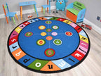 Large Small Kids Childrens Circle Circular Play Rugs