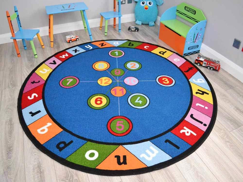 Large Small Kids Childrens Circle Circular Play Rugs