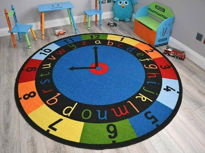 Large Small Kids Childrens Circle Circular Play Rugs