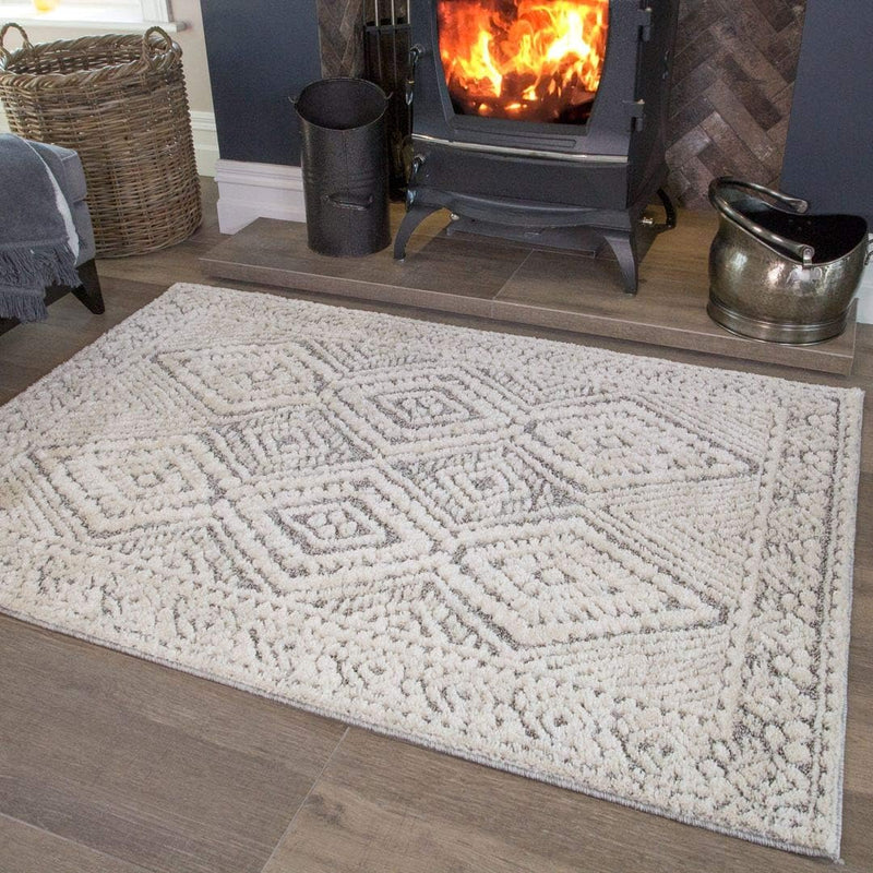 Large Soft Fluffy Trellis Area Rug Shaggy Shag