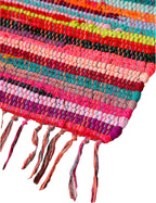 Large Square Eco Friendly Multi Colour Stripe Fringed