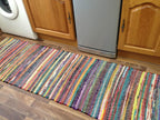 Large Square Rainbow Eco Friendly Chindi Rag Rug