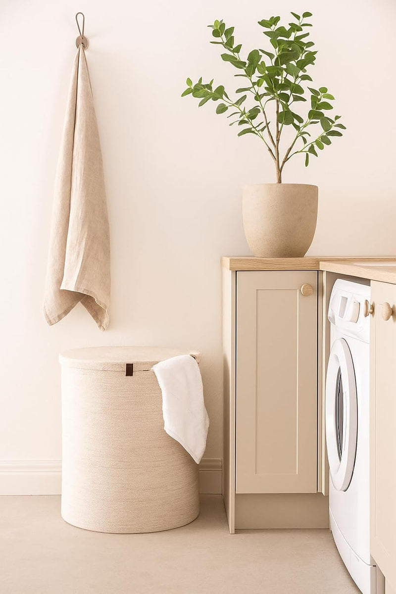 Large Storage and Laundry Baskets Bleached Off- Set