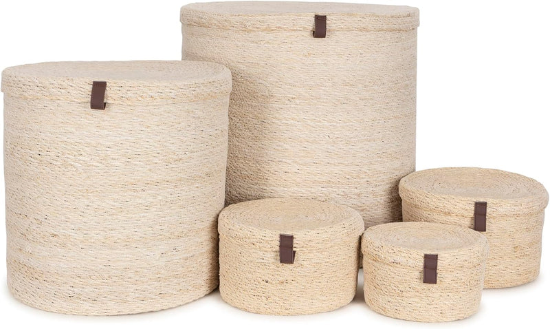 Large Storage and Laundry Baskets Bleached Off- Set