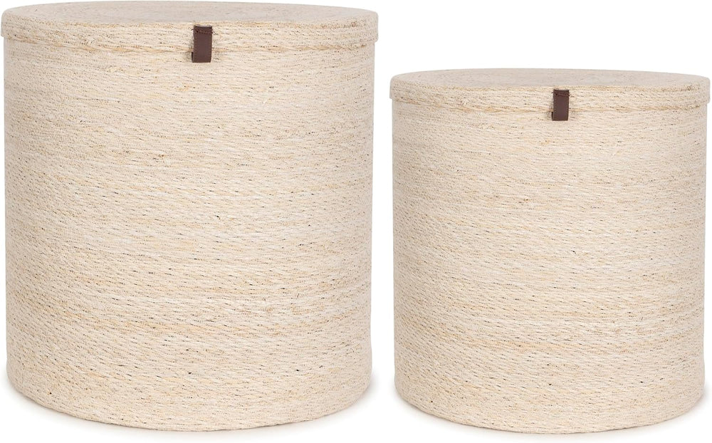 Large Storage and Laundry Baskets Bleached Off- Set
