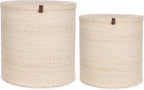 Large Storage and Laundry Baskets Bleached Off- Set
