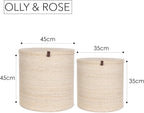 Large Storage and Laundry Baskets Bleached Off- Set