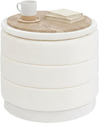 Large Storage Ottoman Round Folding Foot Rest