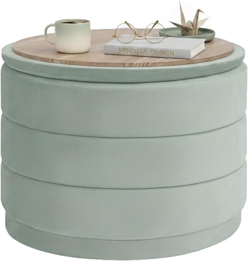 Large Storage Ottoman Round Folding Foot Rest