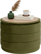 Large Storage Ottoman Round Folding Foot Rest