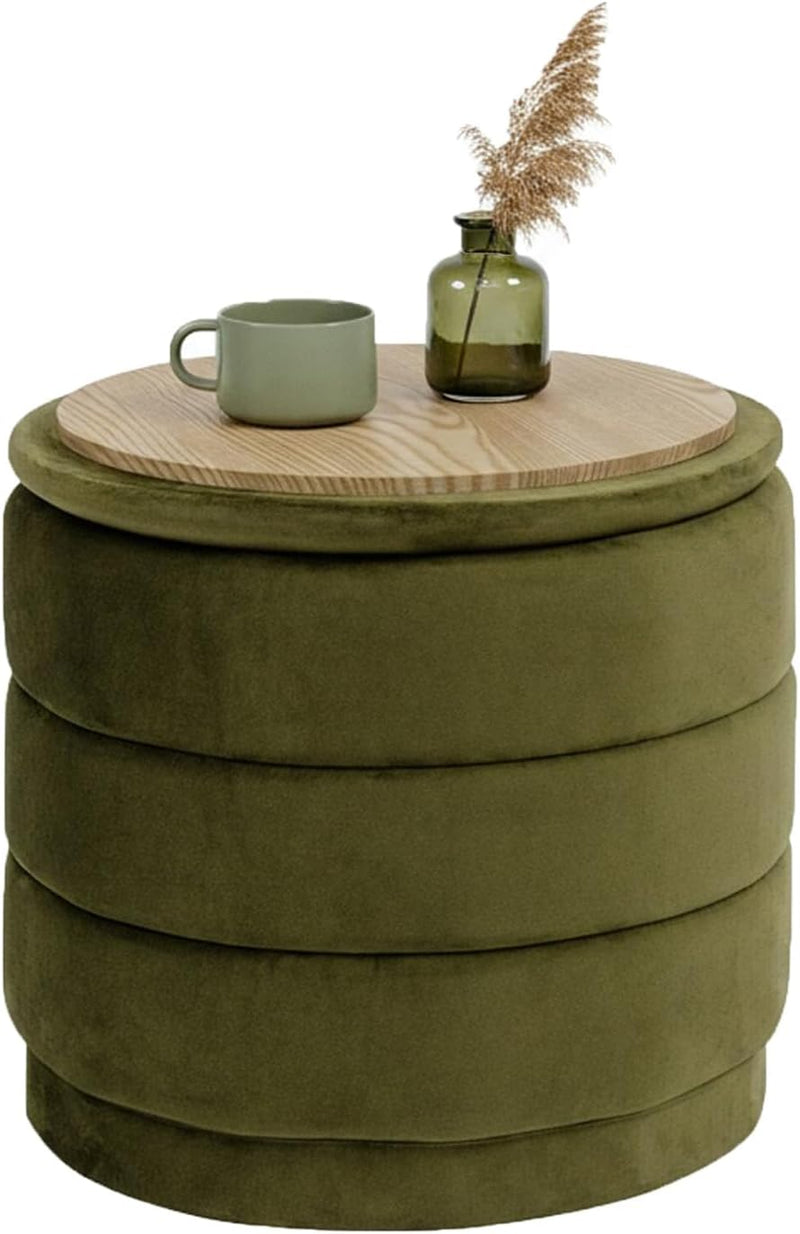 Large Storage Ottoman Round Folding Foot Rest