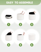 Large Storage Ottoman Round Folding Foot Rest
