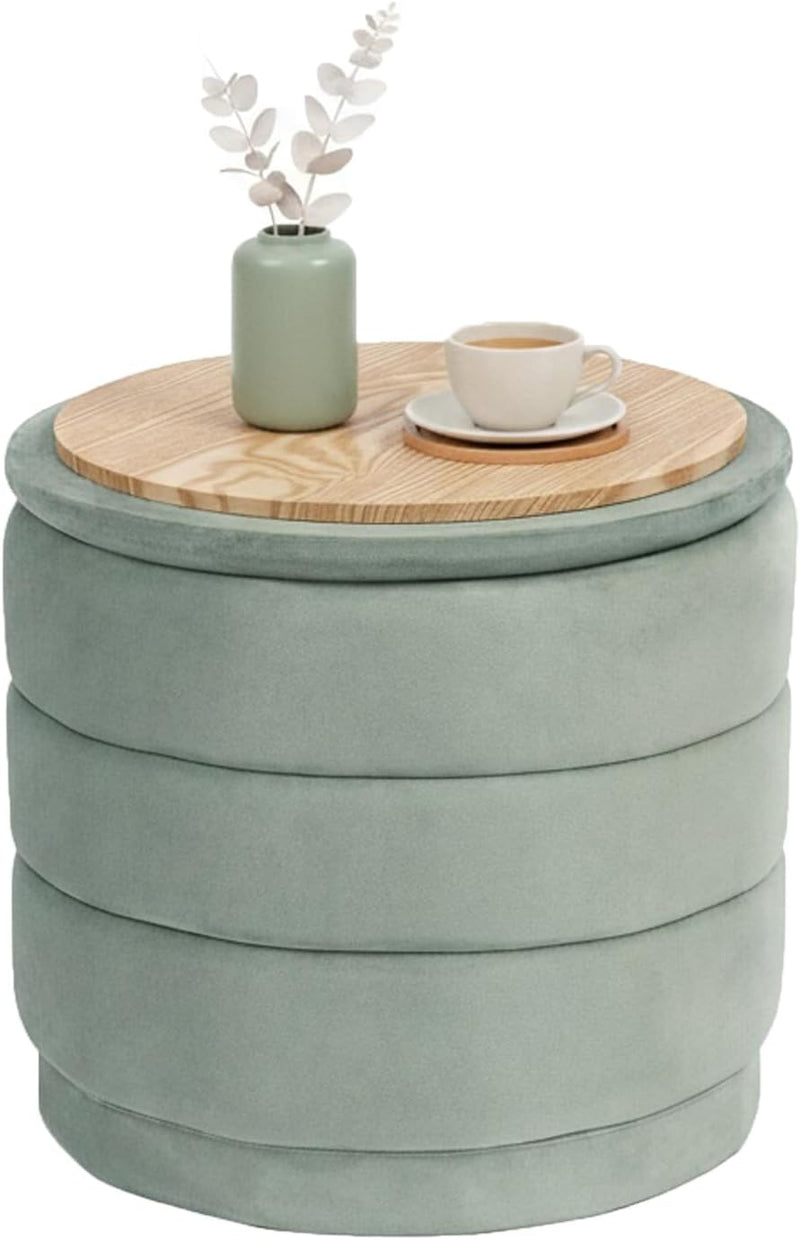Large Storage Ottoman Round Folding Foot Rest