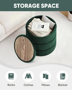 Large Storage Ottoman Round Folding Foot Rest