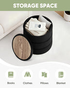 Large Storage Ottoman Round Folding Foot Rest
