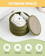 Large Storage Ottoman Round Folding Foot Rest