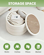 Large Storage Ottoman Round Folding Foot Rest