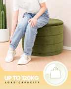 Large Storage Ottoman Round Folding Foot Rest