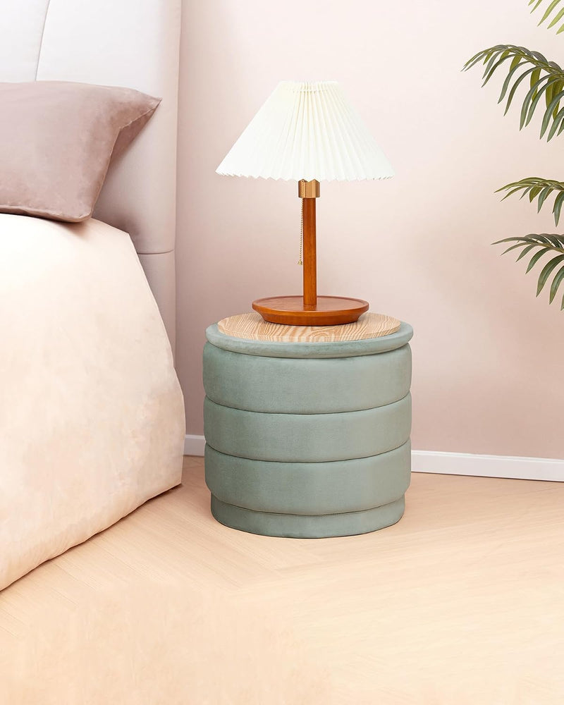 Large Storage Ottoman Round Folding Foot Rest
