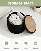 Large Storage Ottoman Round Folding Foot Rest