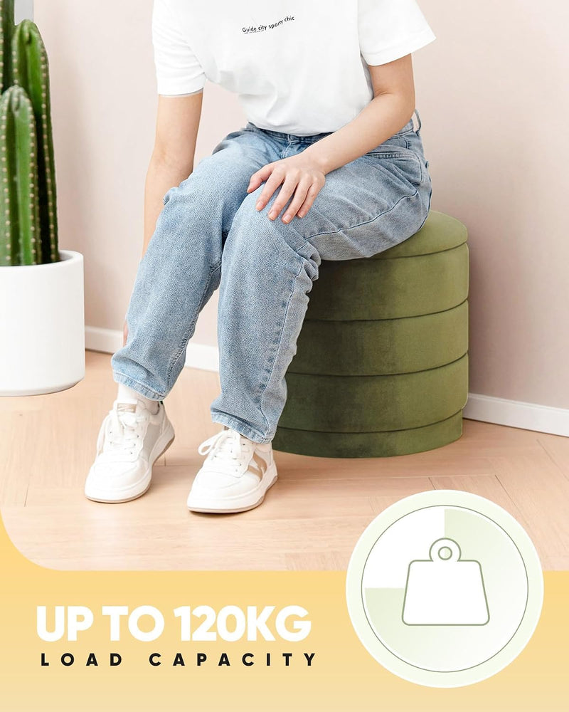 Large Storage Ottoman Round Folding Foot Rest