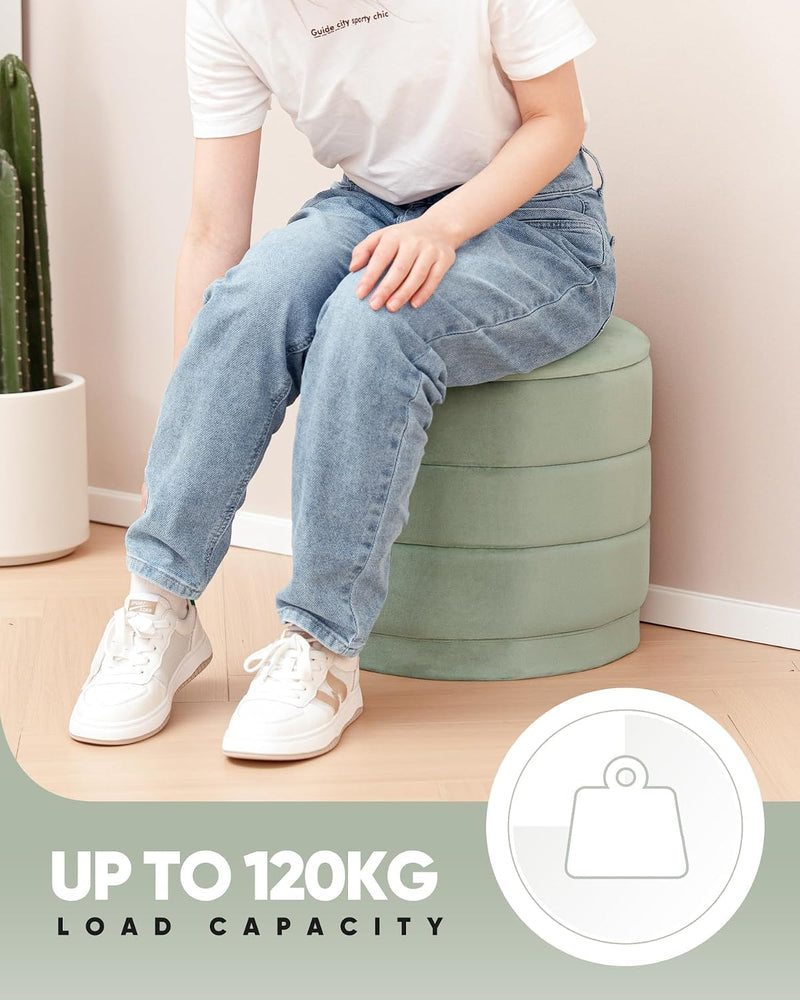 Large Storage Ottoman Round Folding Foot Rest