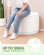 Large Storage Ottoman Round Folding Foot Rest