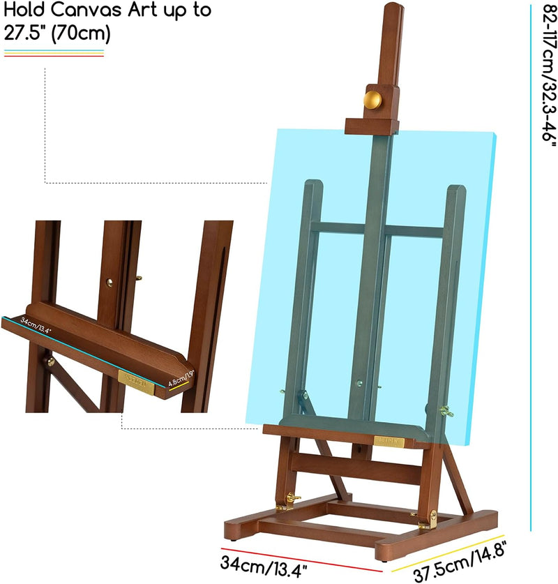 Pro Large Tabletop Painting Easel: Assembly-Free Beech Wood
