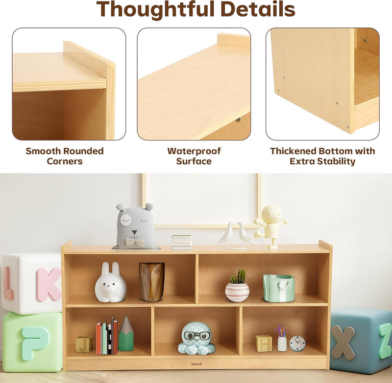 Large Toy Storage Organiser 2-Shelf Montessori Bookshelf