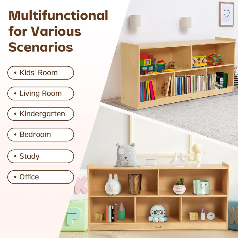 Large Toy Storage Organiser 2-Shelf Montessori Bookshelf