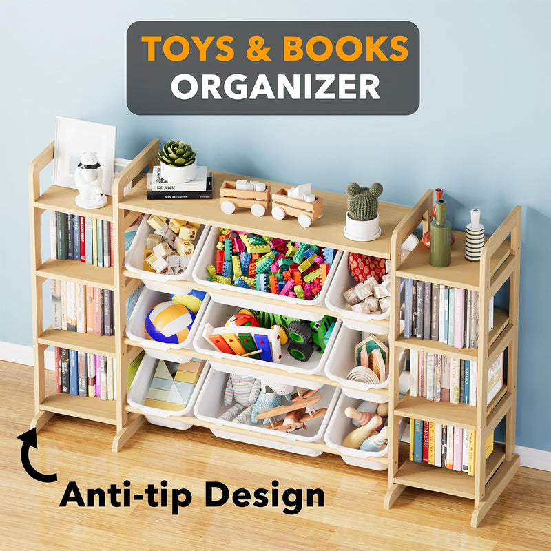 Large Toy Storage Organiser 9 Shelves 9 Bins