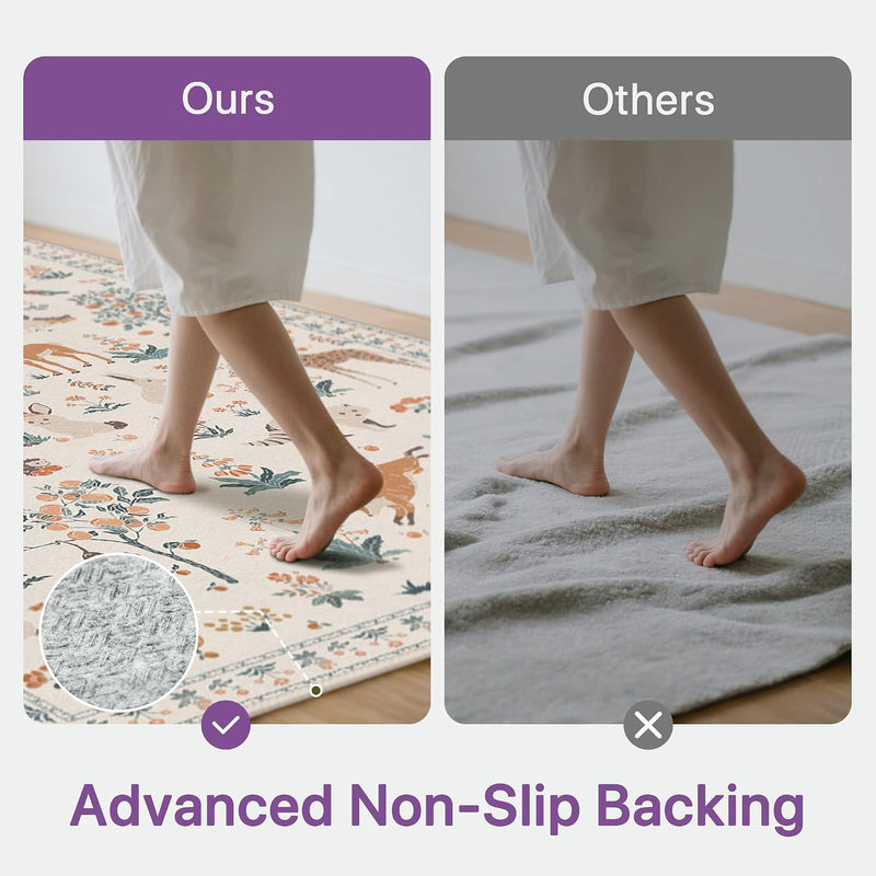 Vintage Runner Washable Non-Slip Carpet Bedroom