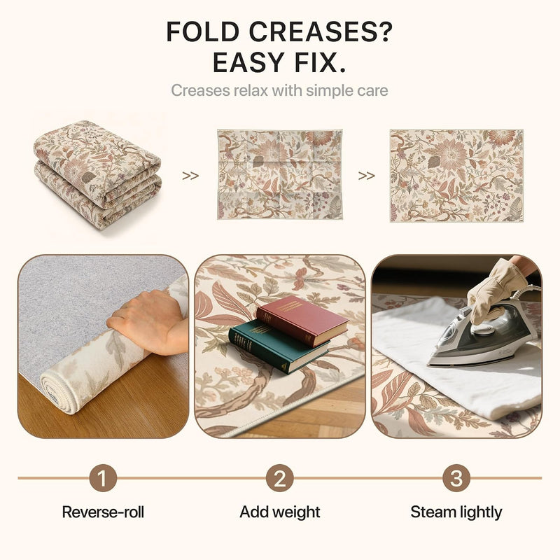 Vintage Runner Washable Non-Slip Carpet Bedroom