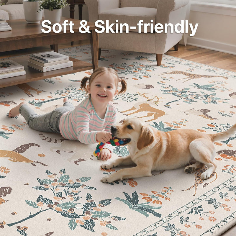 Vintage Runner Washable Non-Slip Carpet Bedroom