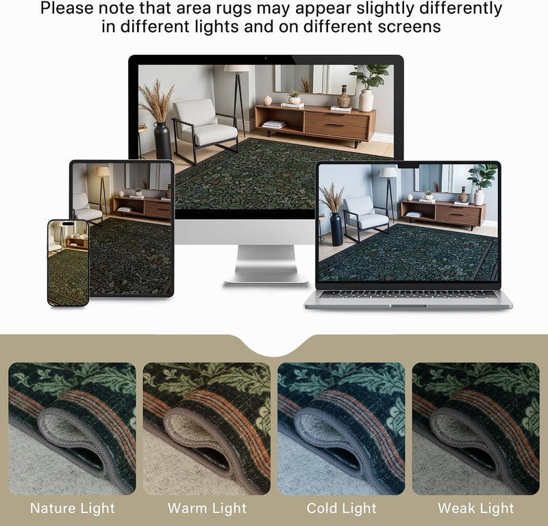 Vintage Runner Washable Non-Slip Carpet Bedroom