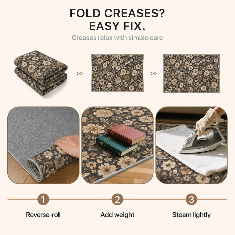 Vintage Runner Washable Non-Slip Carpet Bedroom