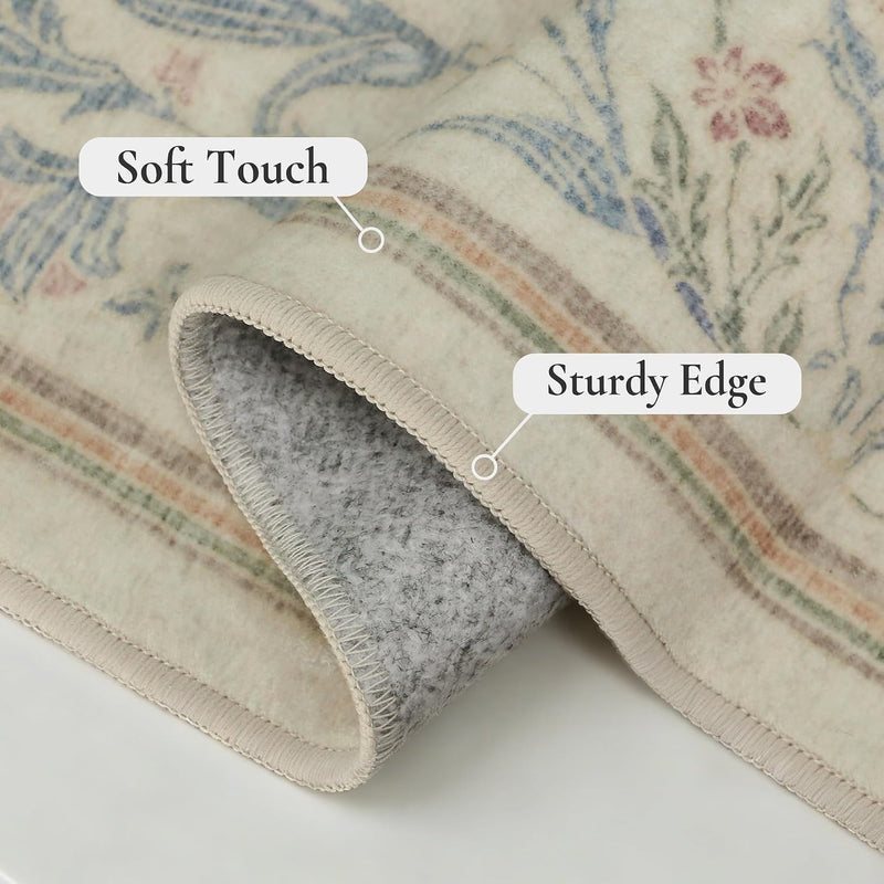 Vintage Runner Washable Non-Slip Carpet Bedroom