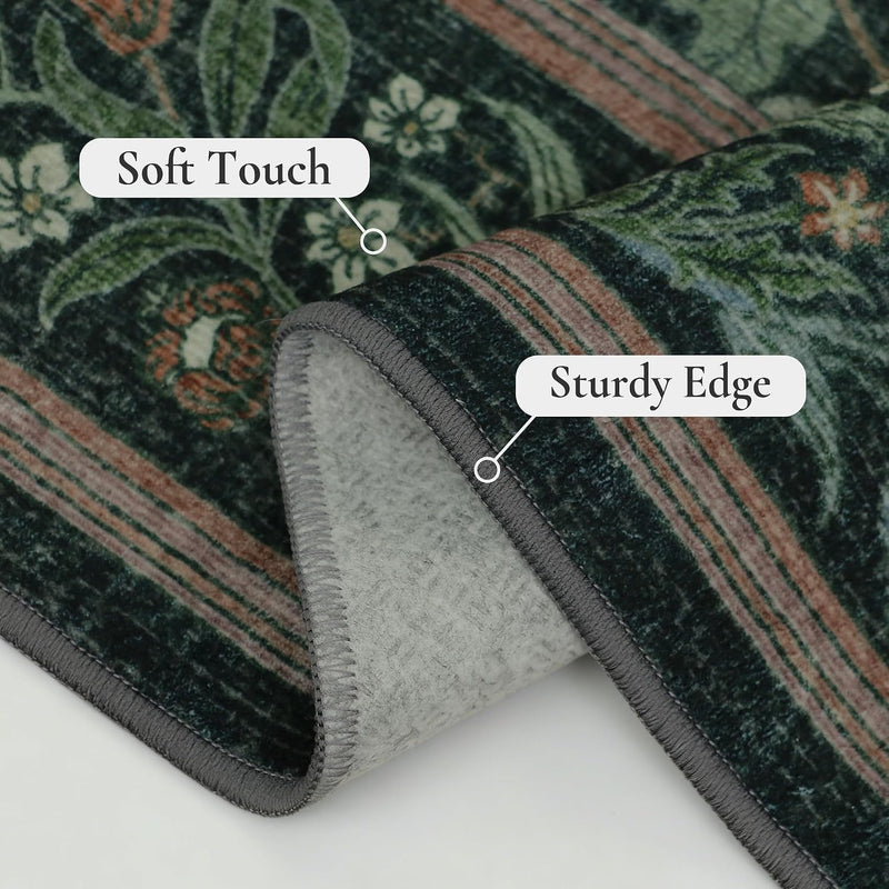 Vintage Runner Washable Non-Slip Carpet Bedroom