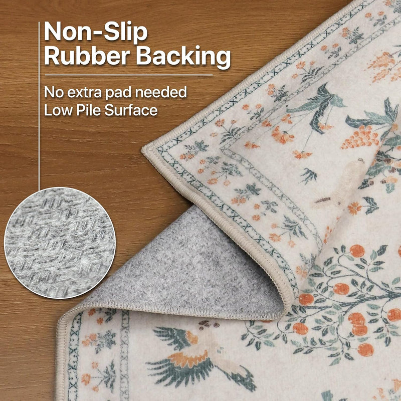 Vintage Runner Washable Non-Slip Carpet Bedroom