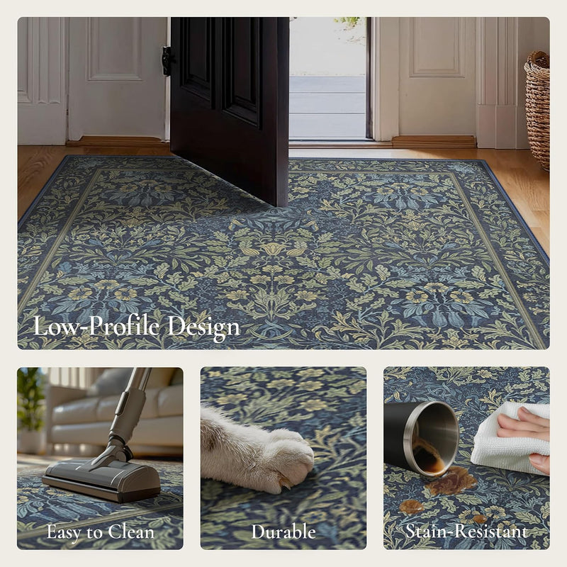 Vintage Runner Washable Non-Slip Carpet Bedroom