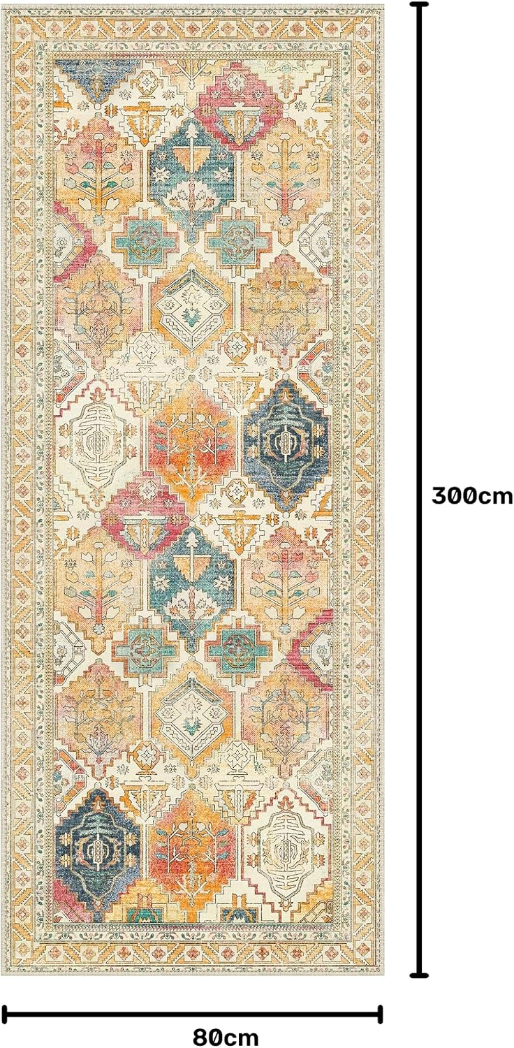 Vintage Runner Washable Non-Slip Carpet Bedroom